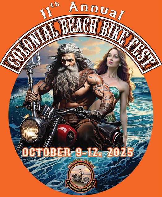 2025 Colonial Beach Bike Fest Logo 2025 Colonial Beach Bike Fest Logo