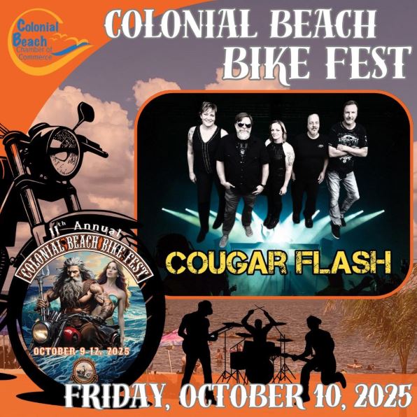 Colonial Beach Bike Fest 2025 Band - Cougar Flash Colonial Beach Bike Fest 2025 Band - Cougar Flash