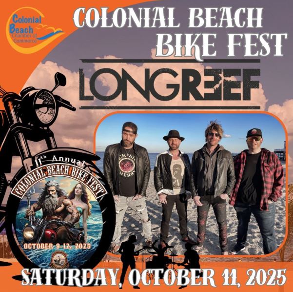 Colonial Beach Bike Fest 2025 Band - Longreef Colonial Beach Bike Fest 2025 Band - Longreef
