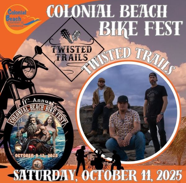 Colonial Beach Bike Fest 2025 Band - Twisted Trails Colonial Beach Bike Fest 2025 Band - Twisted Trails