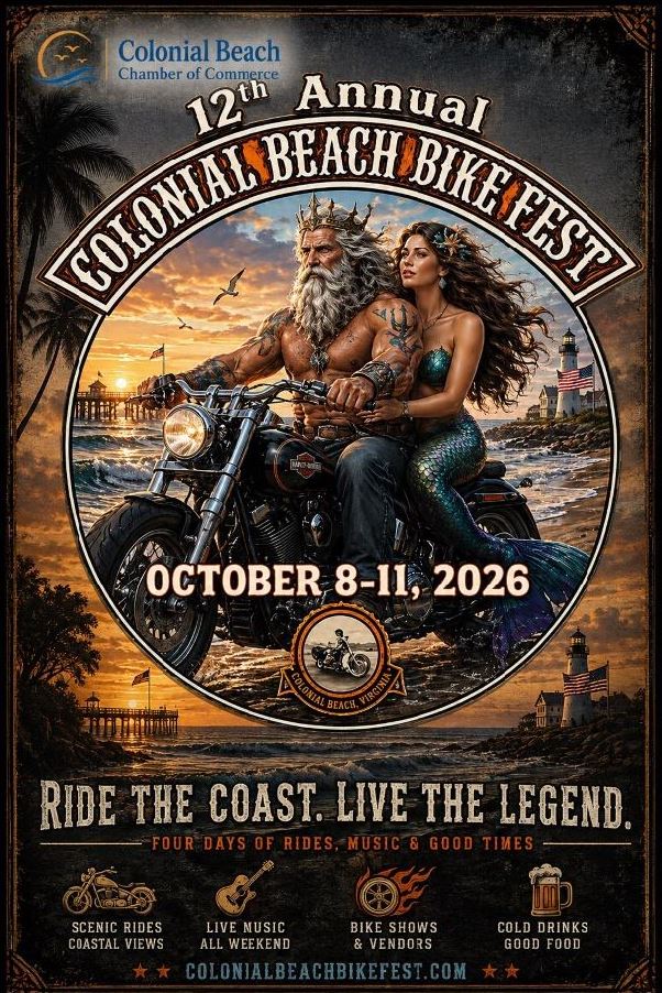 2025 Colonial Beach Bike Fest Logo